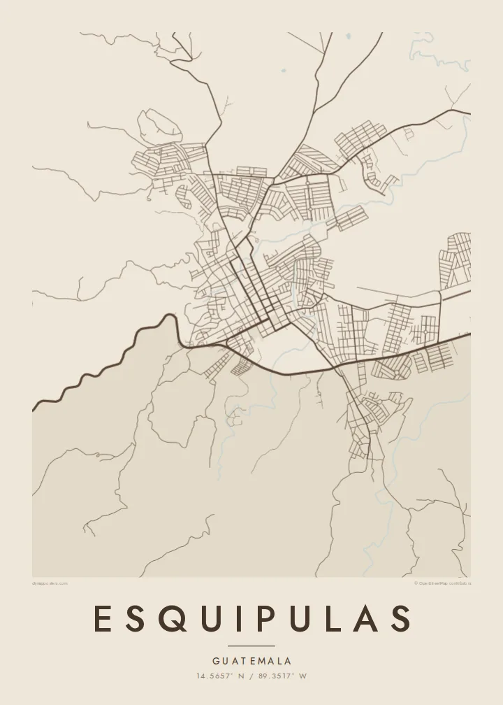 Esquipulas map poster — Sand
