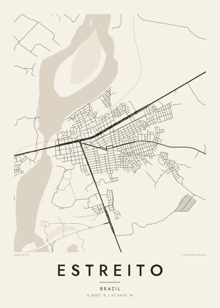 Estreito map poster — Paper