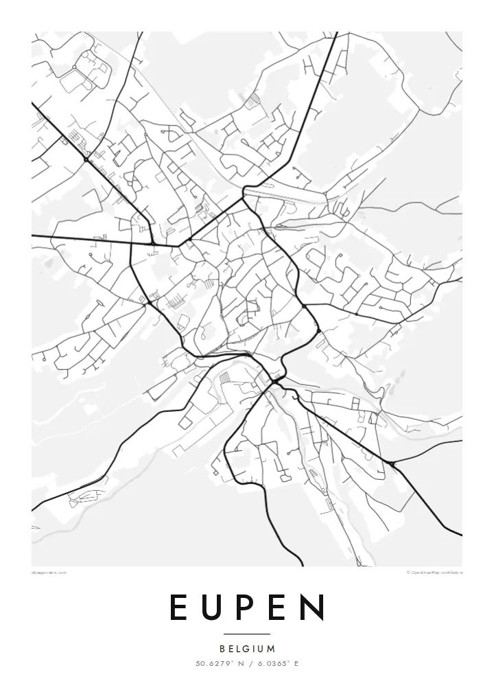 Eupen map poster — Classic