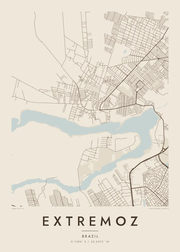 Extremoz map poster — Sand