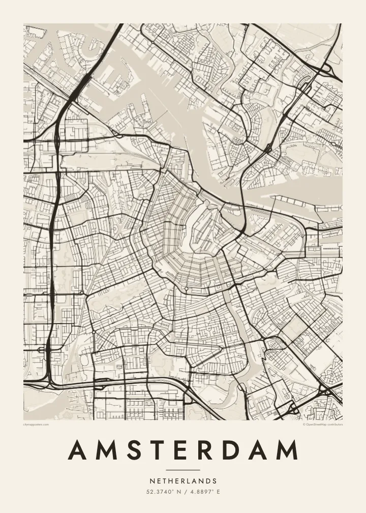 پوستر نقشه آمستردام — Paper