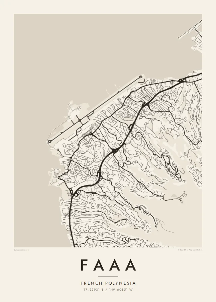 Faaa map poster — Paper style