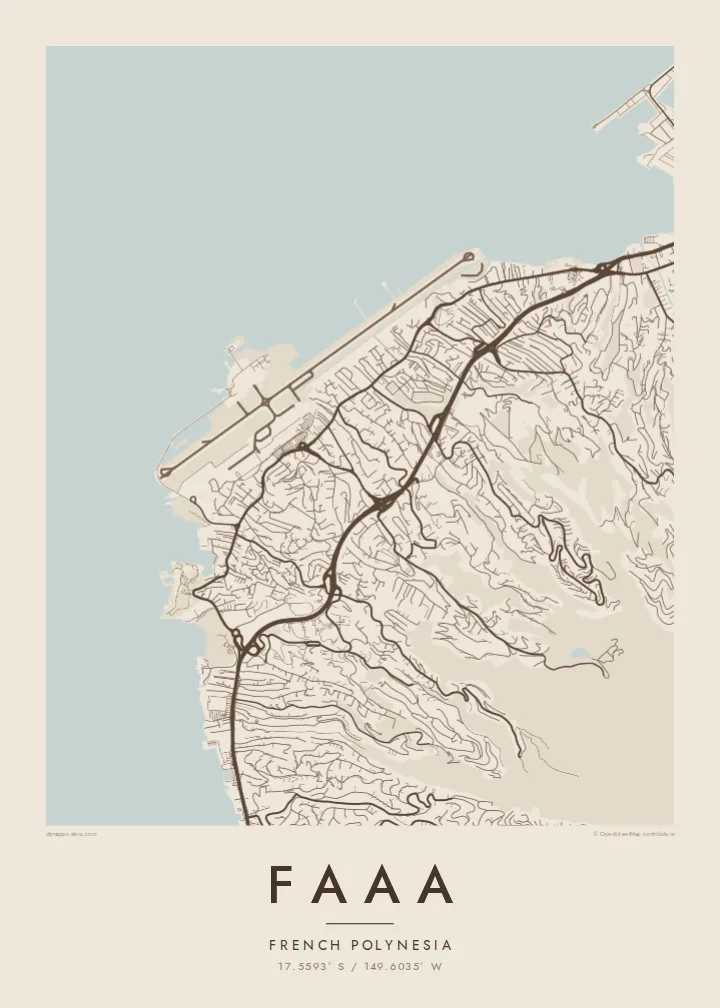 Faaa map poster — Sand style