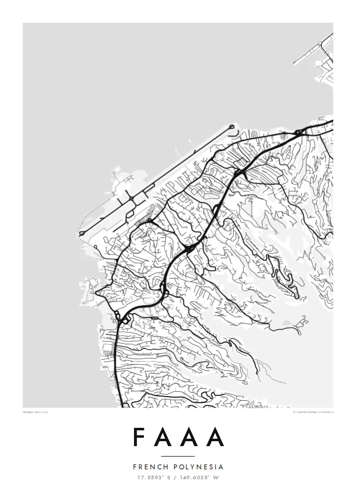 Faaa map poster — Classic style