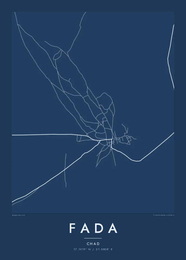 Fada map poster — Blueprint style