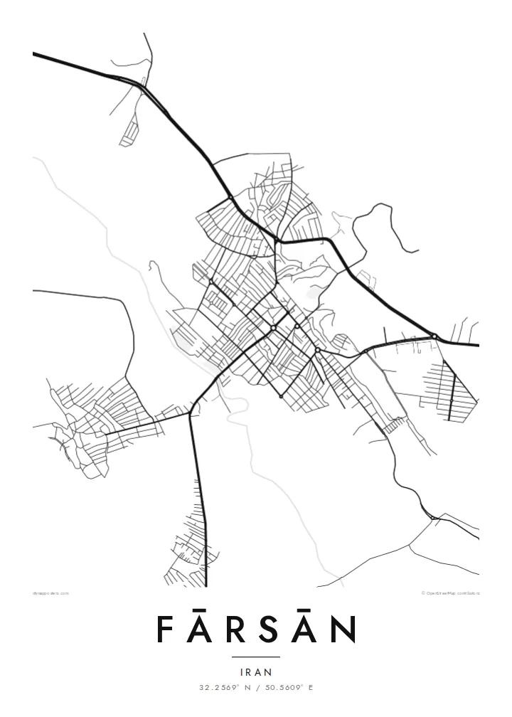 Fārsān map poster — Classic