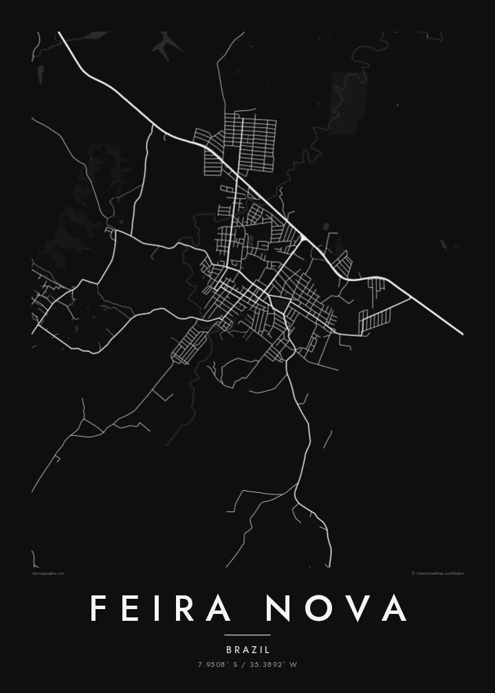 Feira Nova map poster — Noir