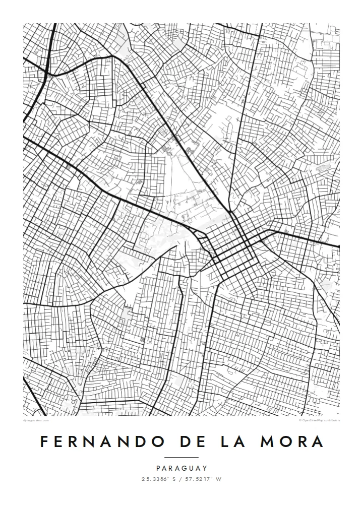 Fernando de la Mora map poster