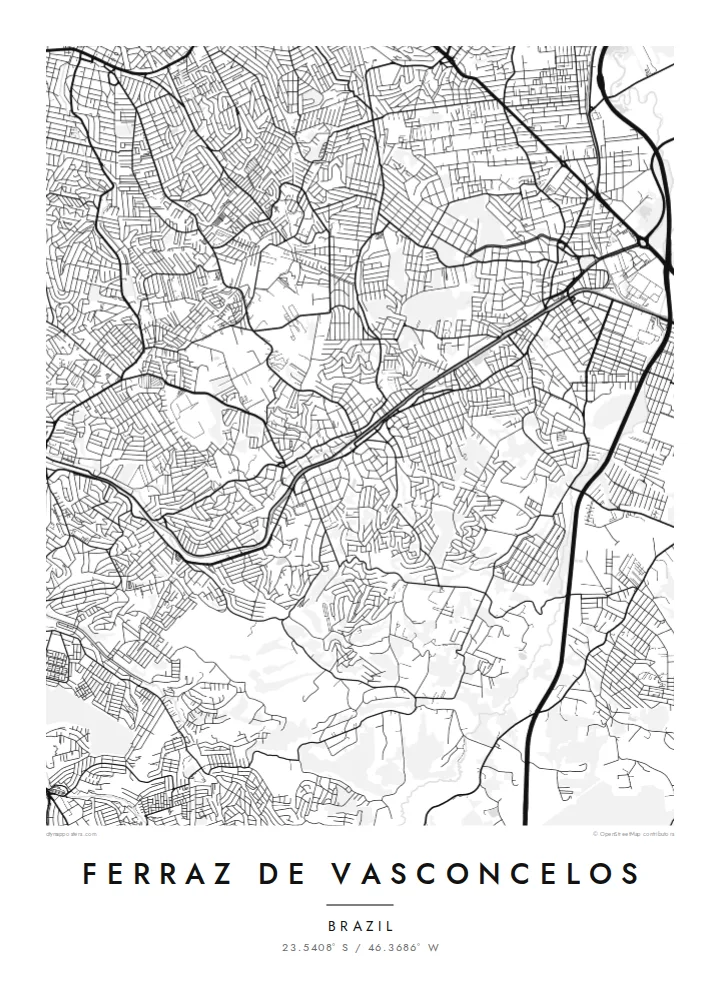 Ferraz de Vasconcelos map poster — Classic