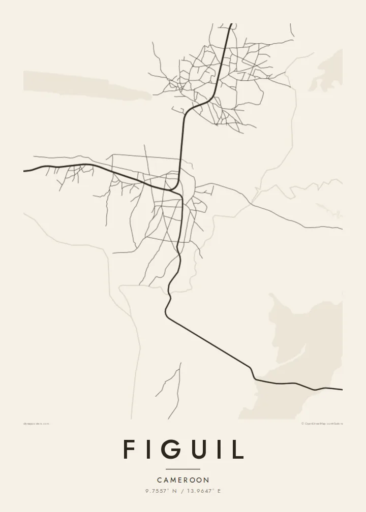 Figuil map poster — Paper