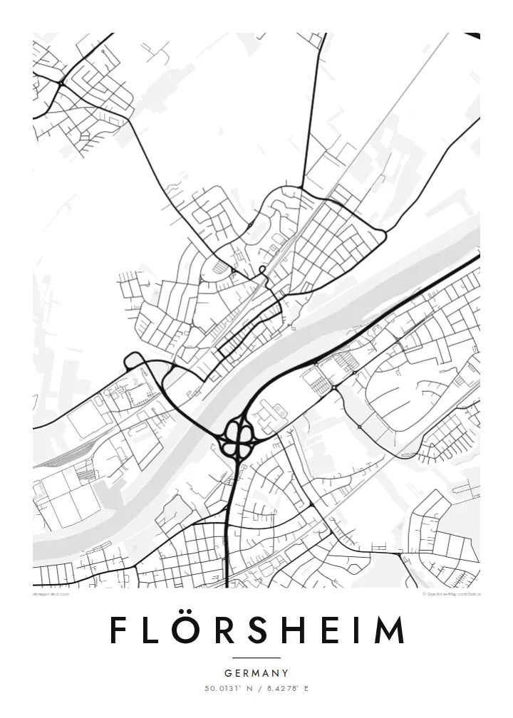 Flörsheim map poster — Classic