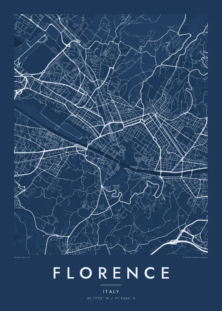 Florence map poster — Blueprint