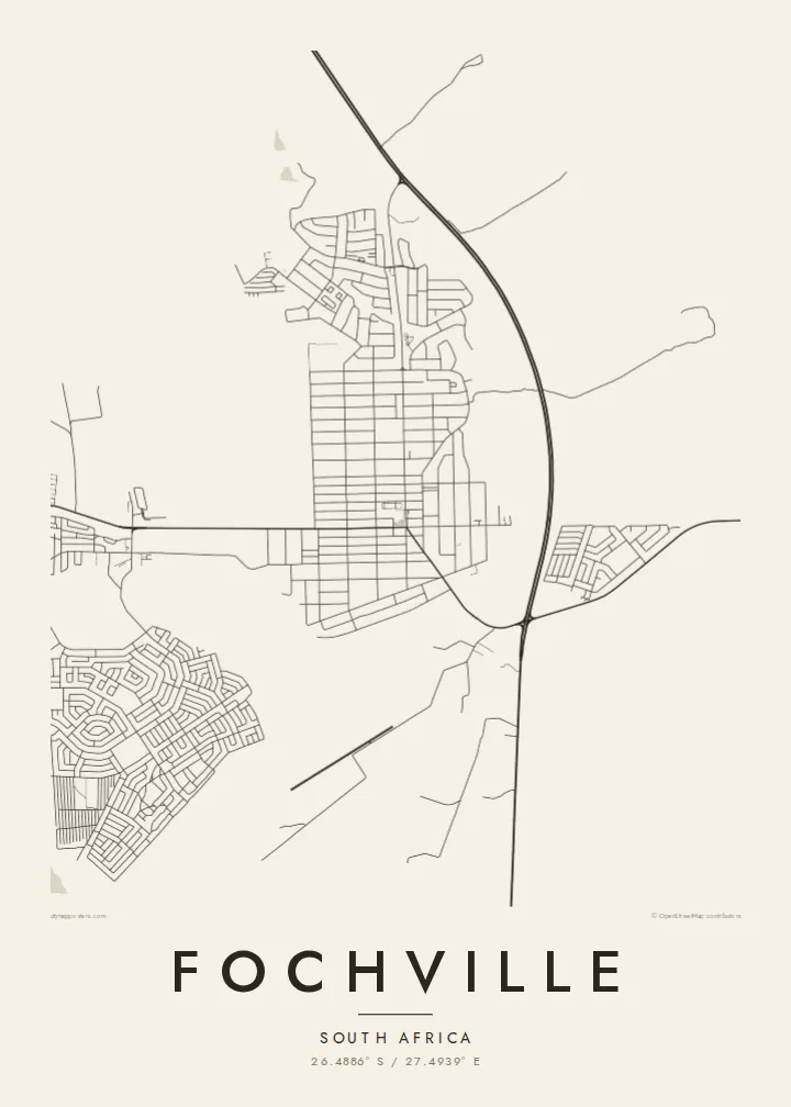 Fochville map poster — Paper