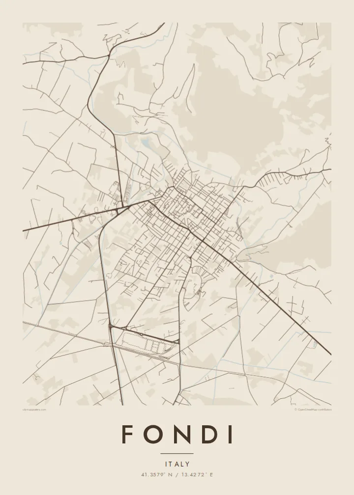 Fondi map poster — Sand