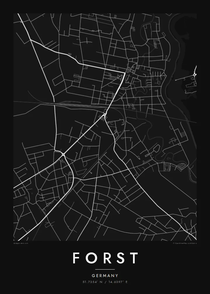 Forst map poster — Noir style