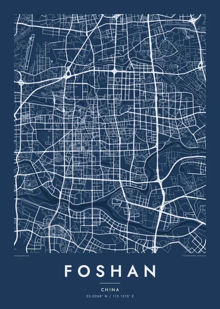 Foshan map poster — Blueprint
