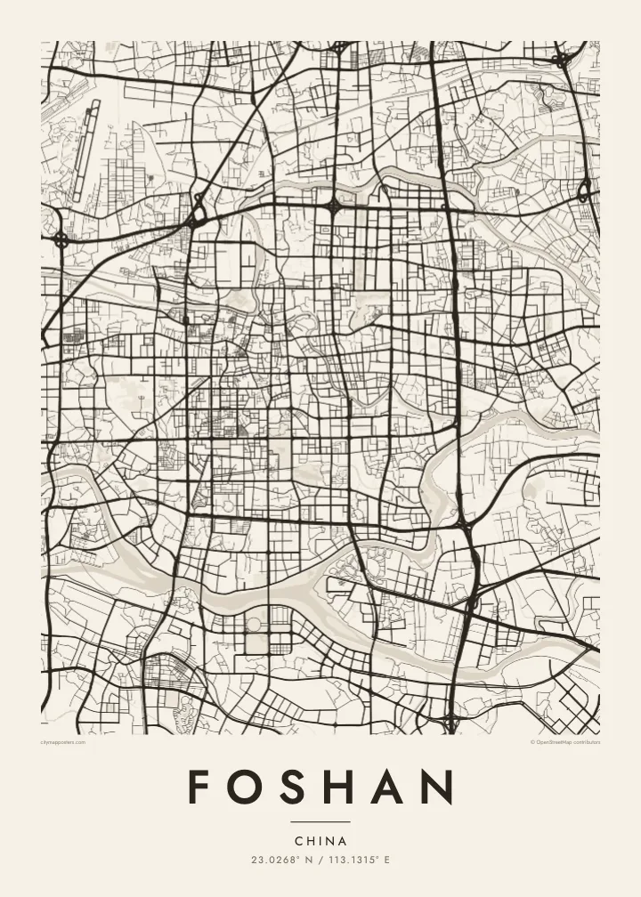 Foshan map poster — Paper