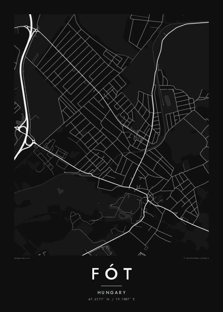 Fót map poster — Noir style