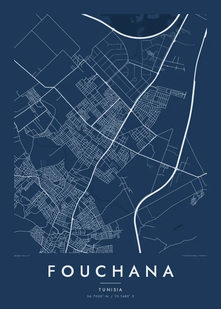 Fouchana map poster — Blueprint
