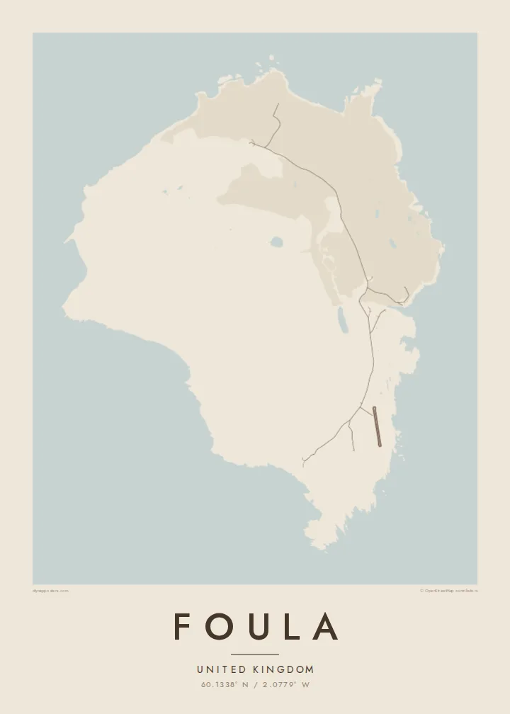 Foula map poster — Sand