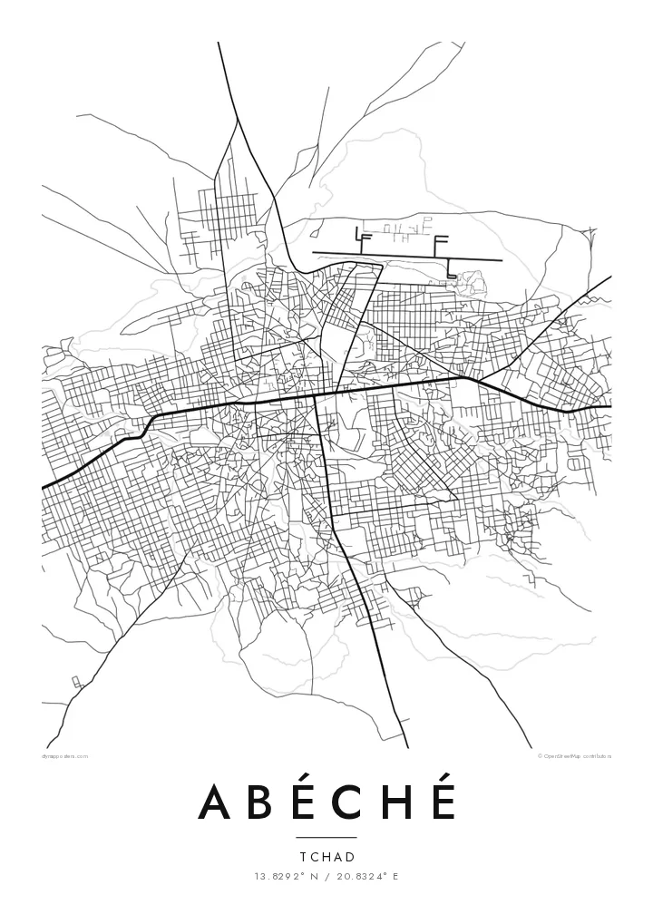 Affiche carte d'Abéché — Classic
