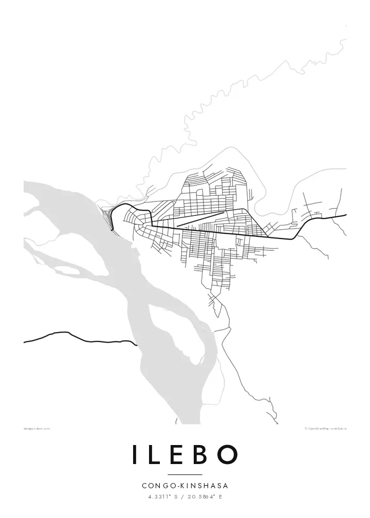 Affiche carte d'Ilebo — Classic