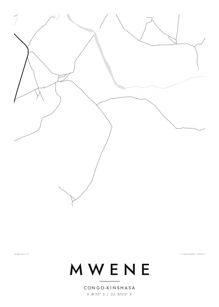 Affiche carte de Mwene — Classic