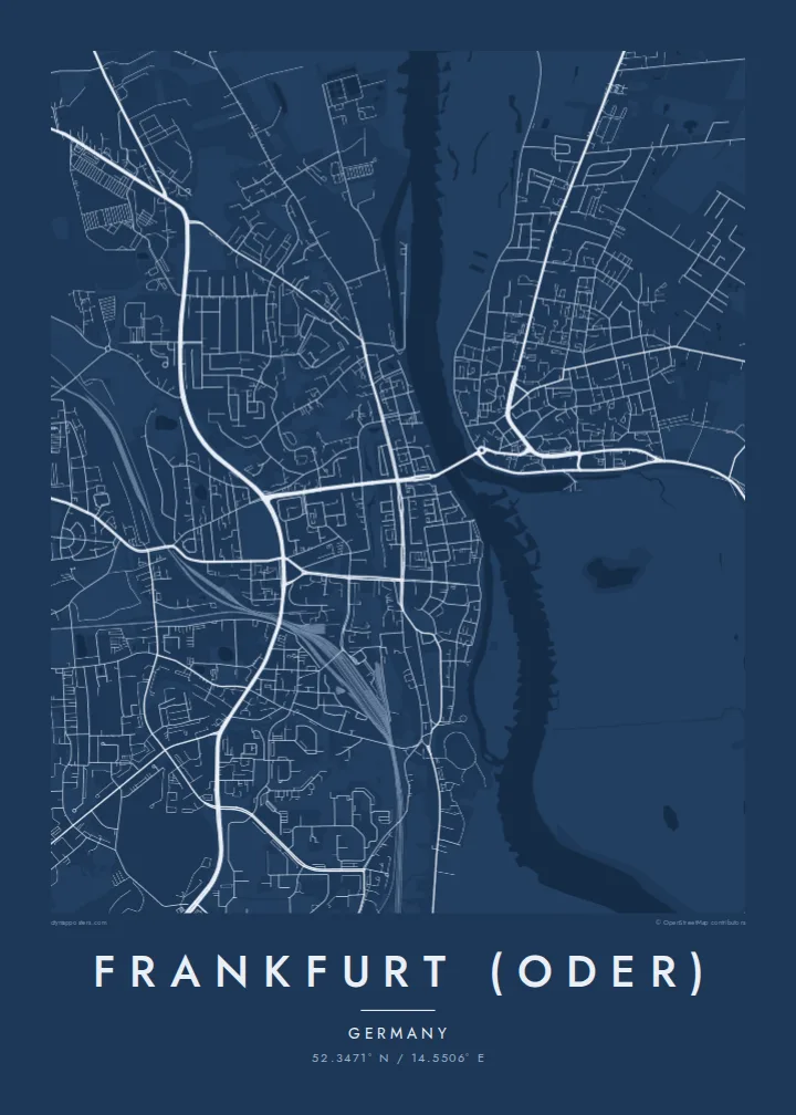 Frankfurt (Oder) map poster — Blueprint
