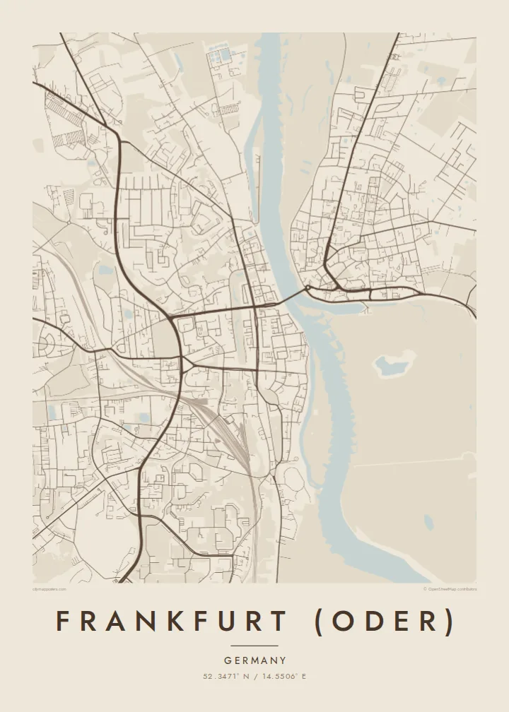 Frankfurt (Oder) map poster — Sand