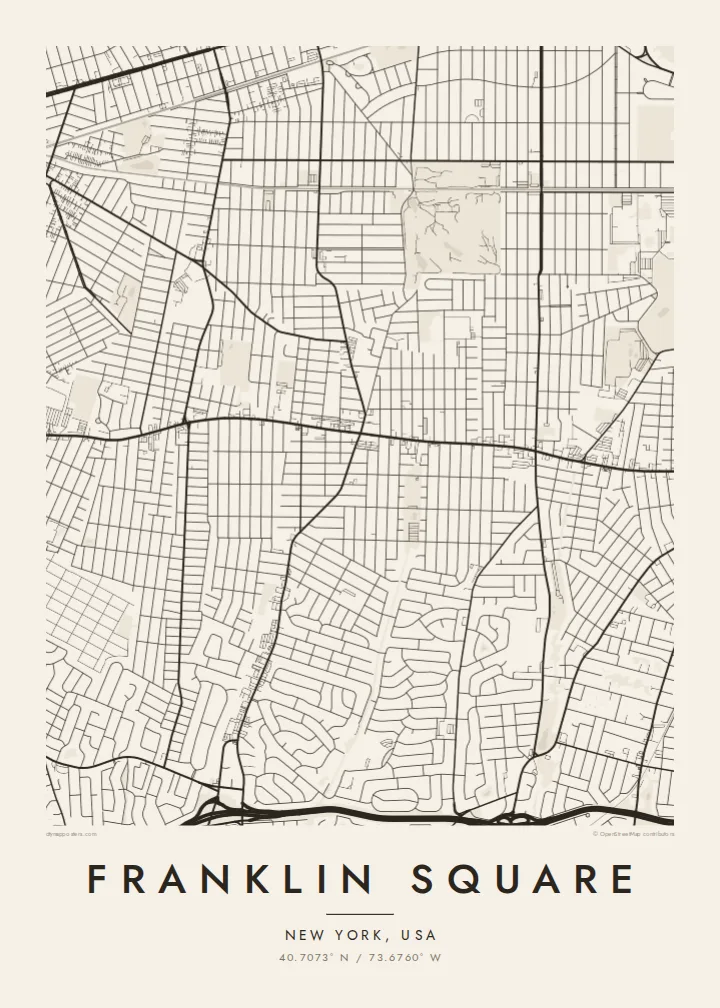 Franklin Square map poster — Paper style