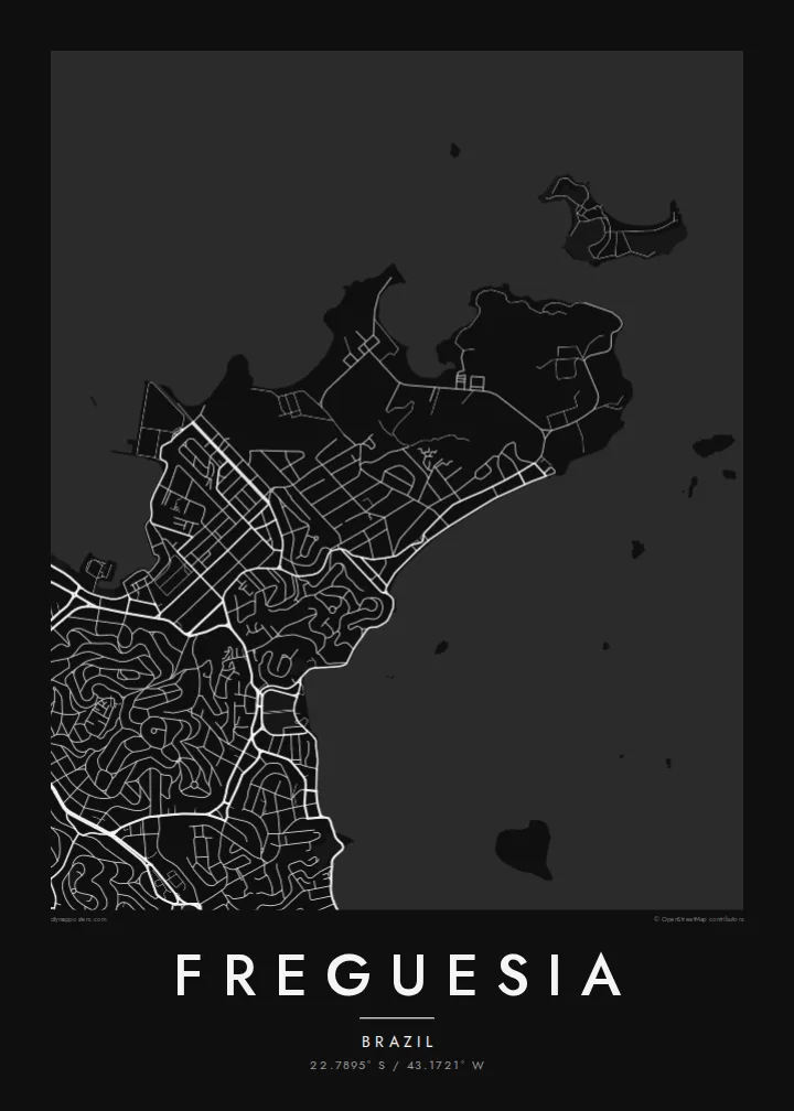 Freguesia map poster — Noir