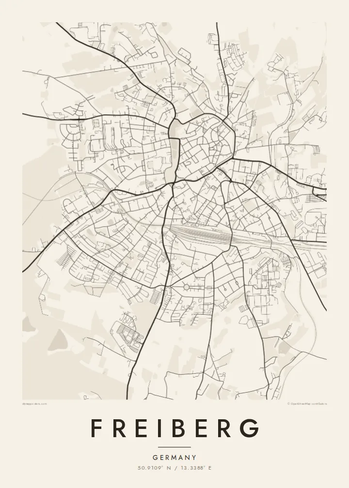Freiberg map poster — Paper