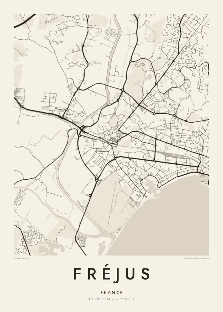Fréjus map poster — Paper