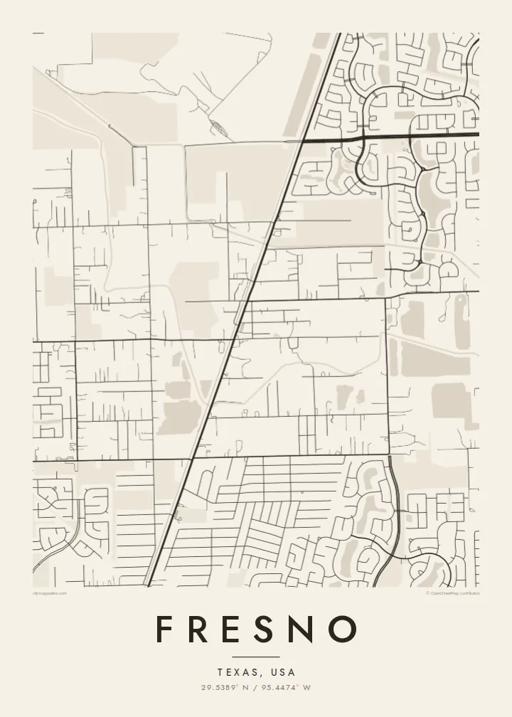 Fresno map poster — Paper