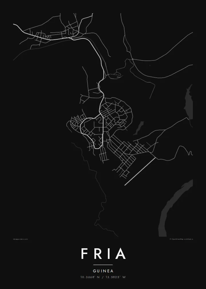 Fria map poster — Noir style