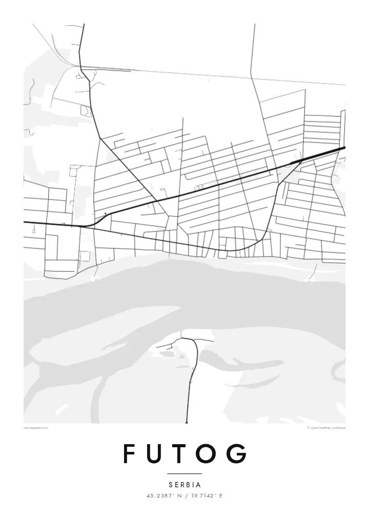 Futog map poster — Classic