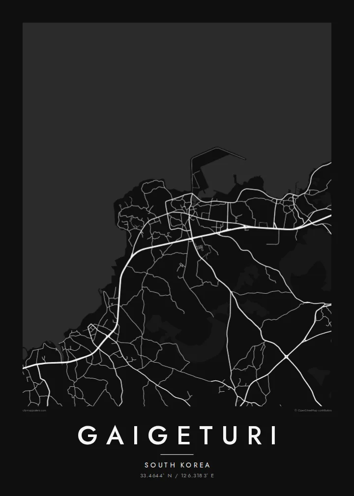 Gaigeturi map poster — Noir