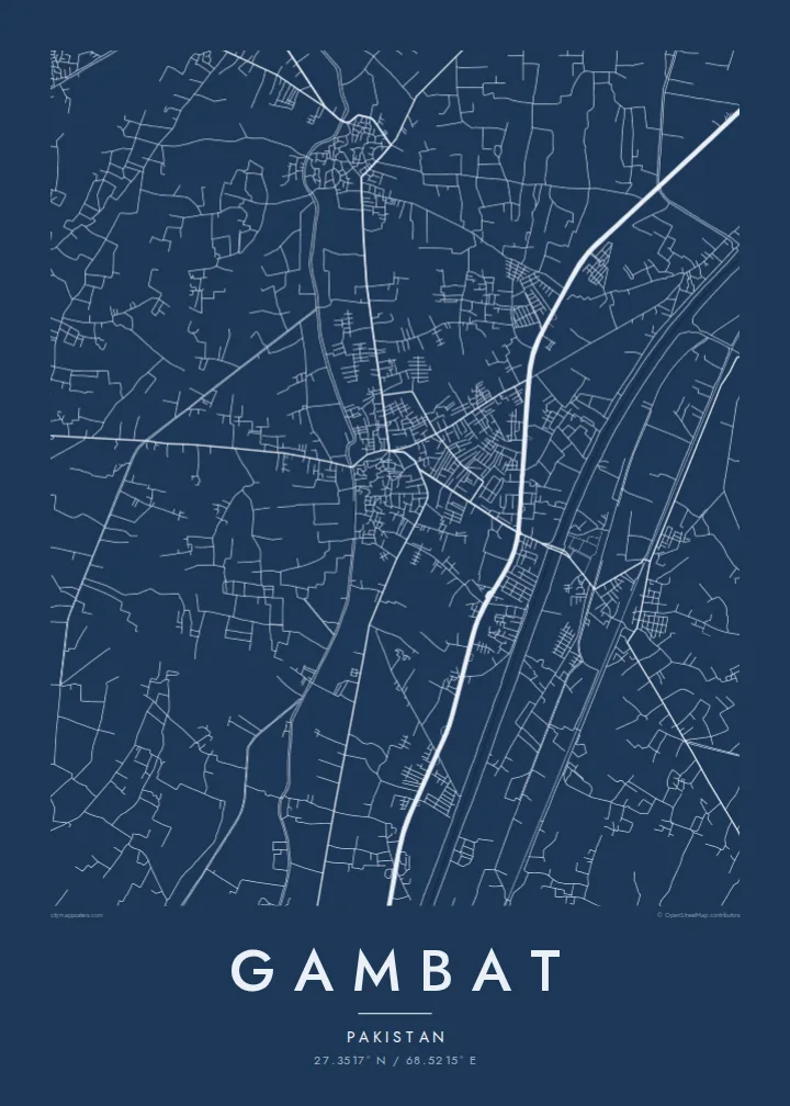 Gambat map poster — Blueprint