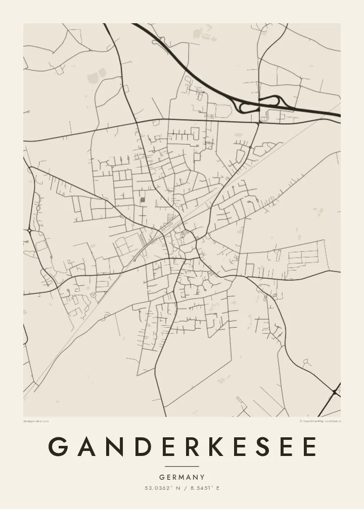 Ganderkesee map poster — Paper style
