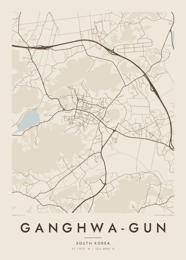 Ganghwa-gun map poster — Sand style