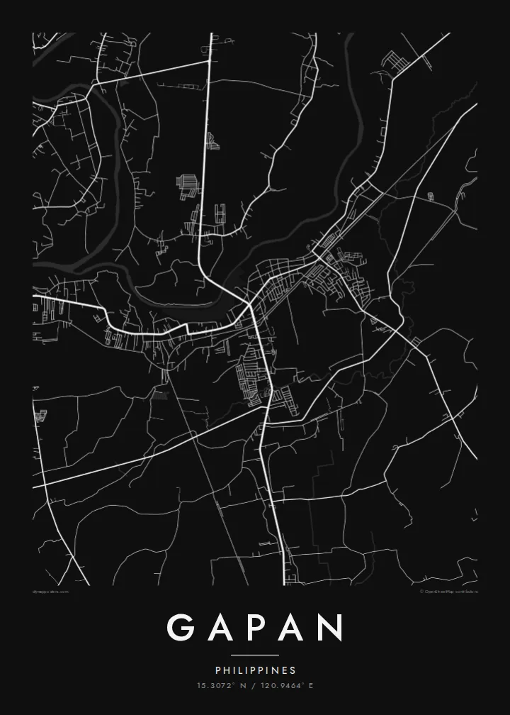 Gapan map poster — Noir style