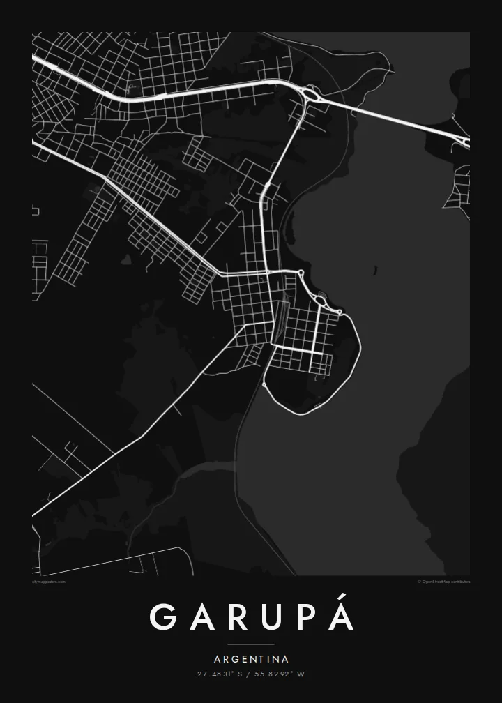 Garupá map poster — Noir