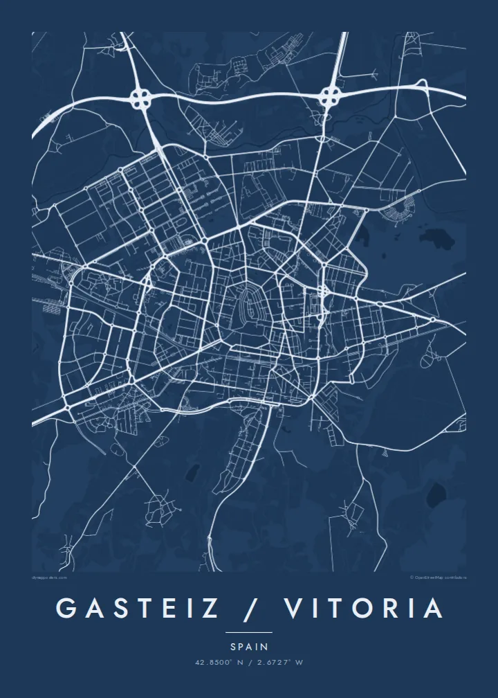 Gasteiz / Vitoria map poster — Blueprint style
