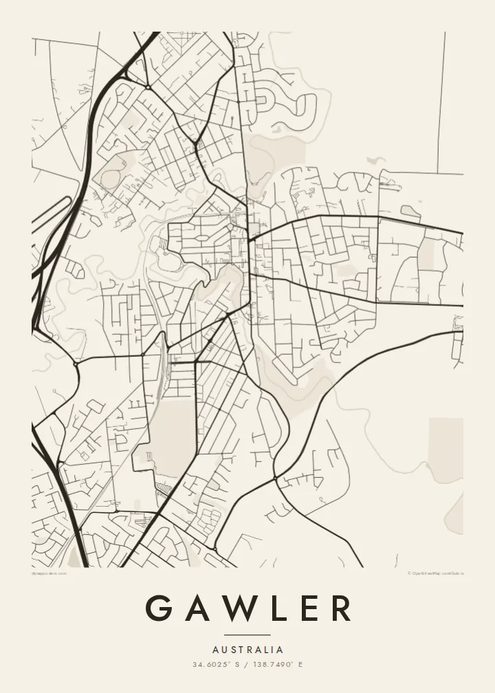 Gawler map poster — Paper