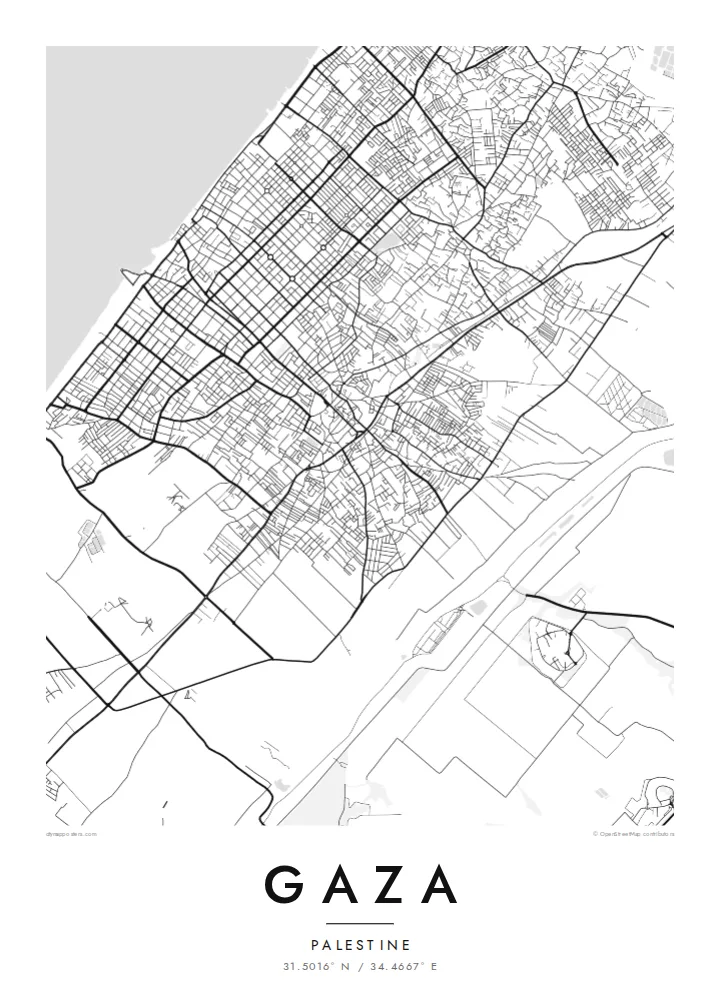 Gaza map poster