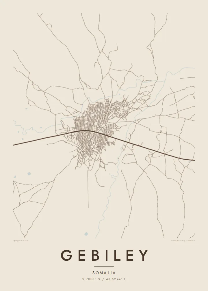 Gebiley map poster — Sand style