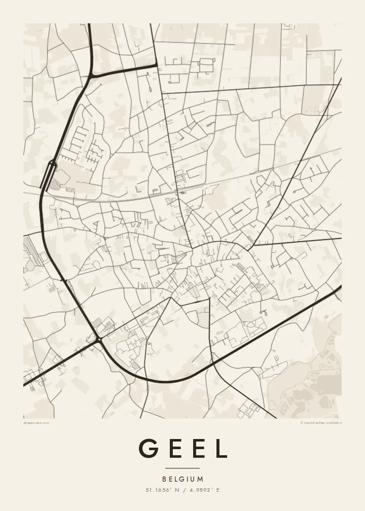 Geel map poster — Paper