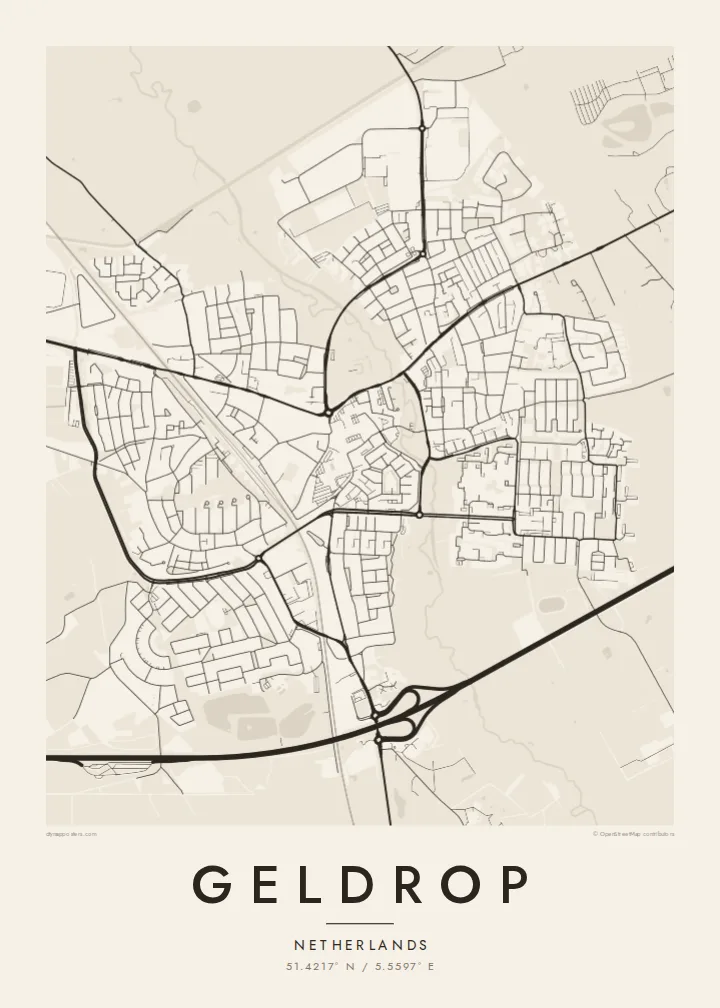 Geldrop map poster — Paper style