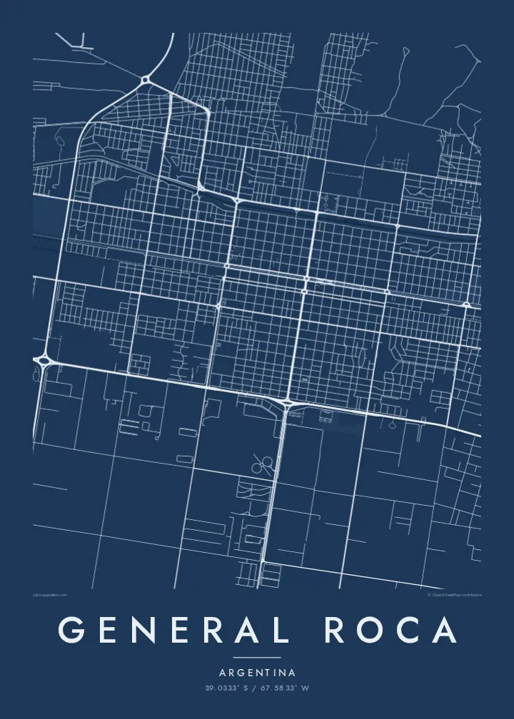 General Roca map poster — Blueprint