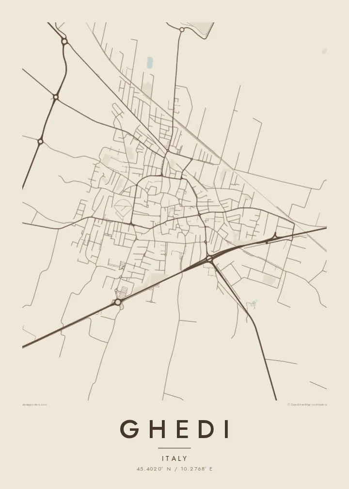 Ghedi map poster — Sand style